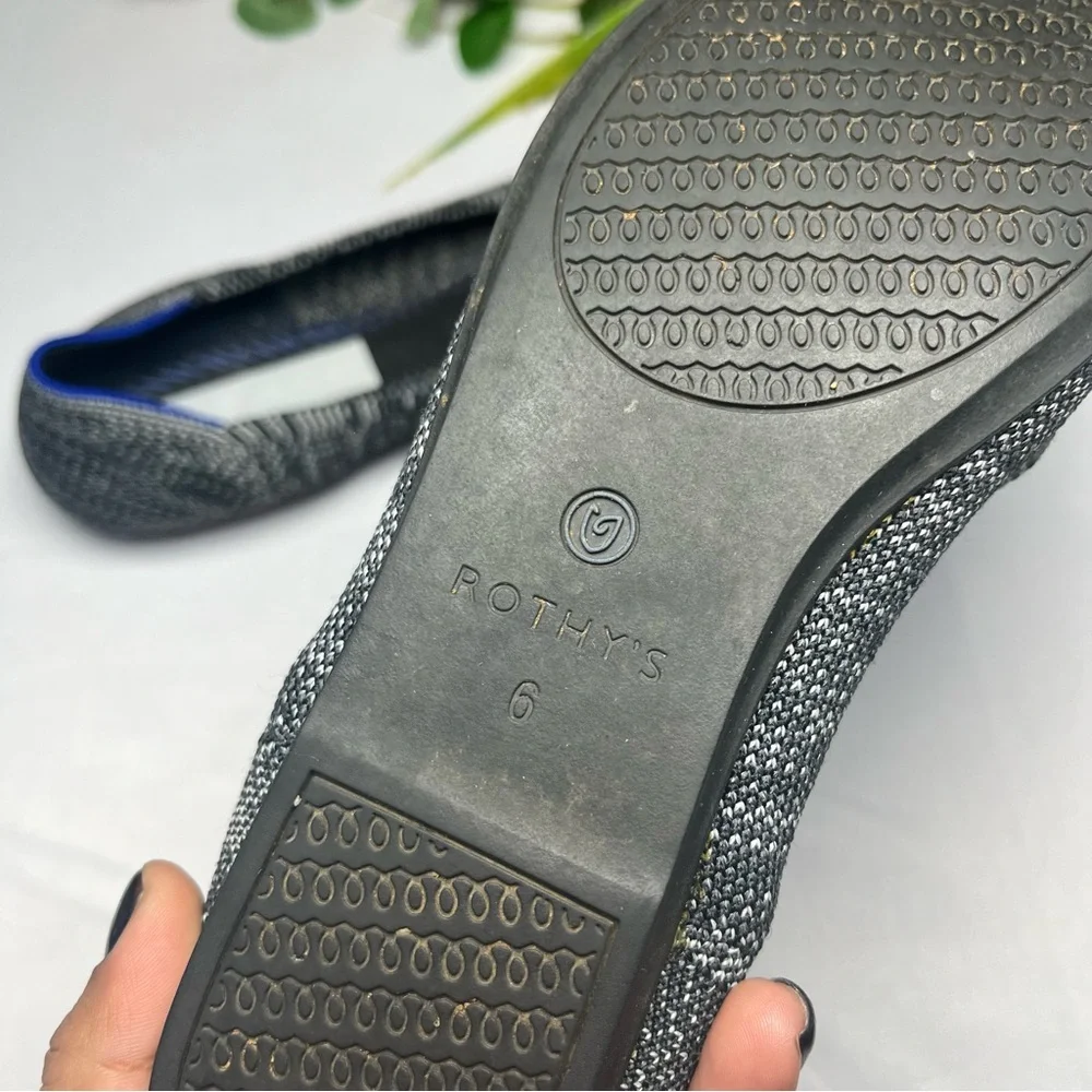 Rothy's The Flat Ballet Womens Granite Heather Slip On Round Toe Size 6